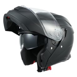 MY Motorrad Klapphelm Integralhelm 935,ECE 22.06 Zertifiziert Modular Helm mit Doppelvisier für Damen Herren (Mattschwarz, L)