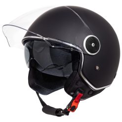 VINZ Tobia Jethelm mit Doppelvisier | Roller Helm mit Sonnenblende | In Gr. XS-XXL | ECE 22.06 Zertifiziert | Motorradhelm mit Visier |Viele Farben Erhältlich - Matt Schwarz