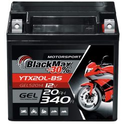 BlackMax YTX20L-BS Motorradbatterie GEL 12V 20Ah GTX20L-BS CTX20L-BS Outlander