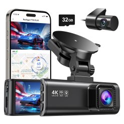 REDTIGER Dashcam Auto Vorne Hinten 4K/2,5K mit GPS WiFi, Dash Cam Auto Kamera 3,18" IPS-Bildschirm, kostenlose 32-GB-Karte, Nachtsicht, Loop-Aufnahme, 170°Weitwinkel WDR, Unterstützt 256 GB Max(F7NP)