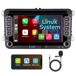 KTTCORLP Linux Autoradio Mit Bildschirm für Golf 5 6 VW Polo T5 Passat Touran Seat mit Navi FM/AM, Apple Carplay, Android Auto, Lenkrad Strg, 2Din Dab Auto Radio Touch Display 7 Zoll