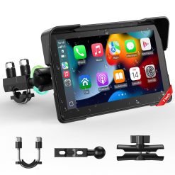 LAMTTO Schermo Wireless CarPlay e Android Auto per Moto, Aggiornamento Portatile da 7 Pollici Con Touch Screen Impermeabile IP67 Con Bluetooth Assistente Siri/G00gle