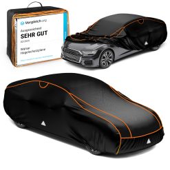 WALSER Hagelschutz Abdeckplane Auto, Auszeichnung Sehr Gut* Auto Hagelschutzplane, TÜV geprüfte* Abdeckplane Auto Perma Protect, Autogarage Abdeckung, Abdeckung Auto, Auto Abdeckung Größe 3 schwarz
