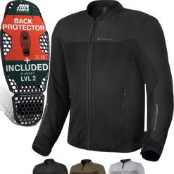 SHIMA OpenAir Motorrad Jacke Herren mit Protektoren AirForce Rückenprotektor Motorradjacke Sommer Mesh Belüftet Textiljacke Schutzjacken Protektorenjacke Luftige (Männer, Schwarz, XL)